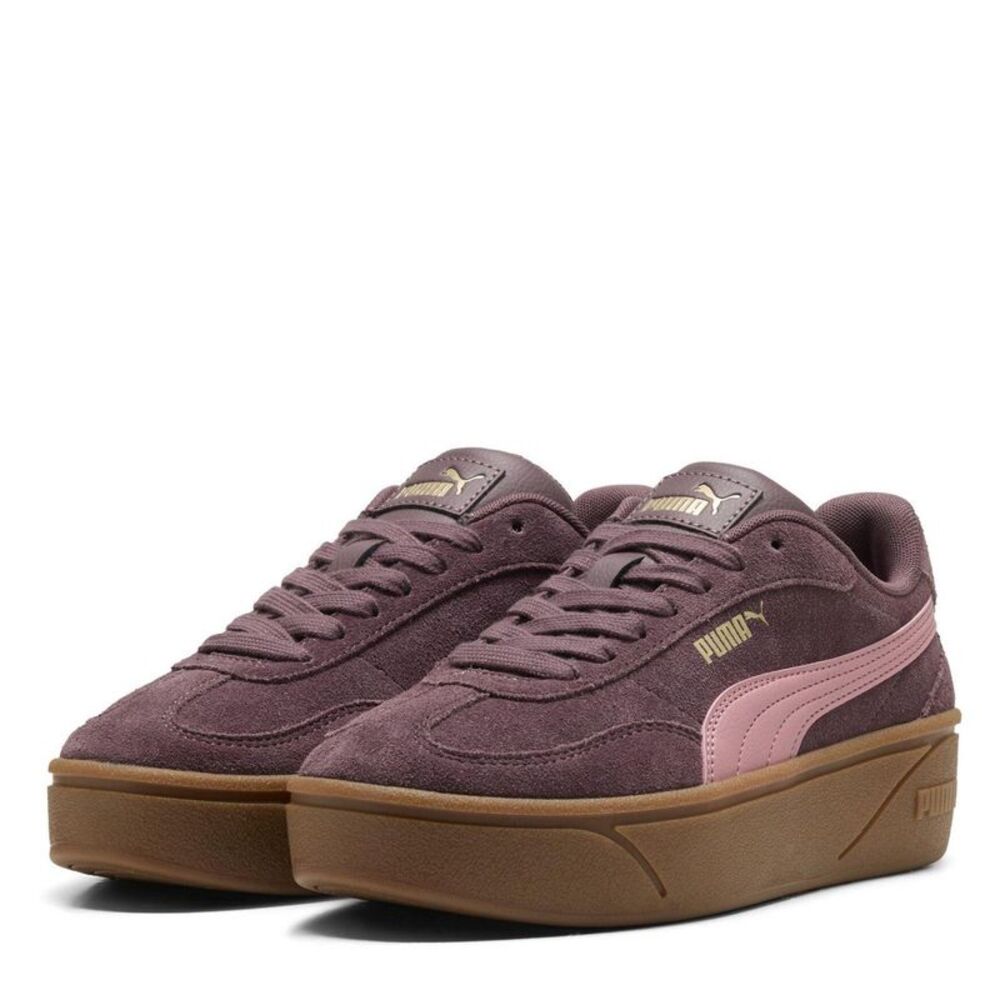 Puma Womens/Ladies Club Era II Suede Platform Sneakers / Brown/Pink